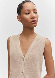 Gilet en mailles bleu jean cheapest boutonn