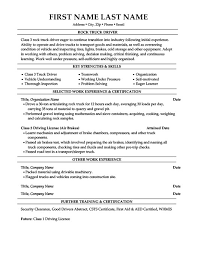 rock truck driver resume template