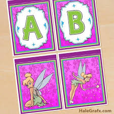 Tinkerbell Banner Free Printable Tinkerbell Alphabet And Birthday Banner Pack Tinkerbell Party Free Birthday Printables Birthday Party Printables Free