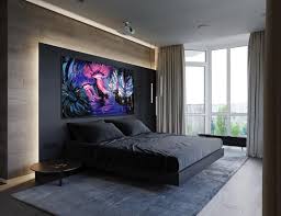 Large Abstract Painting Textured Original Oil Painting On Canvas Wall Art Blue Turquoise Violet Purple Painting Landscape Magical Lake In 2020 Modern Bedroom Interior Minimalist Bedroom Design Luxurious Bedrooms