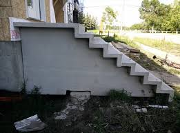 For precast stairs that come with a top platform or landing, the platform measures 42 inches by 4, 5, or 6 feet wide. Precast Concrete Steps Does This Look Right