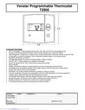 Press and hold the mode button to lock or unlocked the thermostat buttons. Venstar T2800 Manuals Manualslib