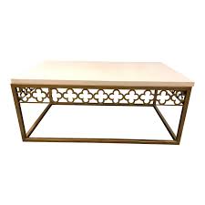 ( 80 x 45 ) cm. Quatrefoil Coffee Table In Brass Marble Design Plus Gallery