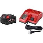 48-59-1850 M18 18V Lithium-Ion Extended Capacity (XC) 5.0 Ah REDLITHIUM Battery and Charger Starter Kit Milwaukee Tool