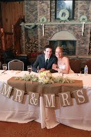 Head Table I Love The Mr Mrs Cute With Wood Letters Too Wedding Burlap Wedding Wedding Decorations