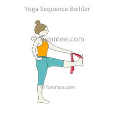 Standing Hand To Big Toe Pose D With Strap Yoga Utthita Hasta Padangusthasana D With Strap Yoga Sequences Benefits Variations And Sanskrit Pronunciation Yoga Balance Poses Yoga Standing Yoga Poses