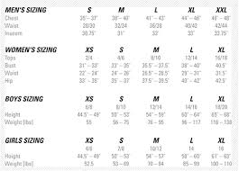 sizing charts sp custom online