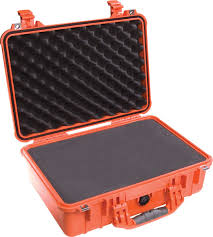 Pelican Case 1500 With Foam Orange
