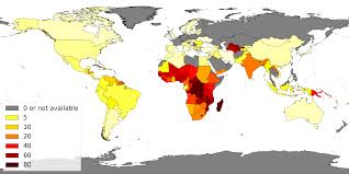 list of countries by percentage of population living in