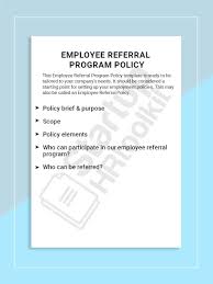 Referral program can serve many purposes. Employee Referral Program Policy Job Posting Policy Template Document Templates