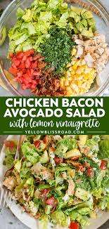 Chicken Bacon Avocado Chopped Salad With Lemon Vinaigrette Recipe Best Salad Recipes Chicken Salad Recipes Healthy Recipes