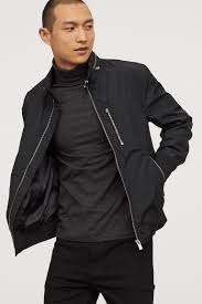 Nylon Blend Bomber Jacket
