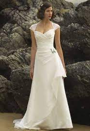 Simple Cap Sleeve Wedding Dress For Older Brides Second Wedding Dresses Informal Wedding Dresses Wedding Dress Cap Sleeves