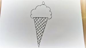 Black And White Ice Cream Cone Real Icecream Drawingforkids Drawing For Kids Easy Drawings Step By Step Drawing