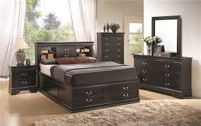 Crafted with a glam look that is an ideal addition to any bedroom. Louis Philippe Storage Bed 6 Piece Bedroom Set In Black Finish By Coaster 201079
