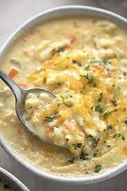 Cheesy Cauliflower Soup Recipe Life Made Simple Recipe Easy Soup Recipes Cauliflower Soup Recipes Cheesy Cauliflower Soup