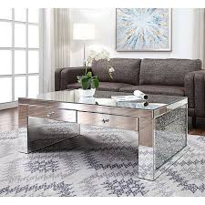 Acme Noralie Coffee Table In Mirrored Faux Diamonds Walmart Com Coffee Table Modern Living Room Table Living Room Table Sets