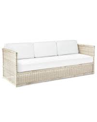 We Ve Given Classic Wicker Furniture An Update With Outdoor Friendly Materials All Weather Resin Expertly Woven In 2020 White Cushions Resin Wicker Outdoor Furniture