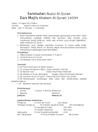 Tarikh miladi 24 april 2017. Kertas Cadangan Nuzul Al Quran 2012m