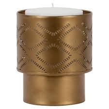 Add to cart * final sale! Antique Brass Pierced Metal Pillar Candle Holder Foreside Home Garden Target