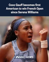 BREAKING: Coco Gauff defeated Aryna Sabalenka in a blockbuster French Open  championship match, becoming the first American to win the tournament since  Serena Williams held the trophy a decade ago.