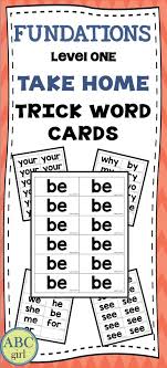 Use the word given in capitals at the end of each line to form a word that fits in the space in the same line. Fun Phonics Level 1 Take Home Trick Word Cards Trick Words Fundations Word Cards