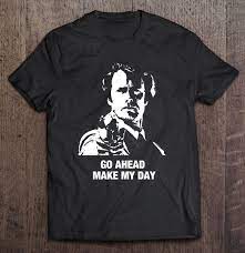 Cheapestees.com has been visited by 10k+ users in the past month Go Ahead Make My Day Dirty Harry Clint Eastwood Fan Gift Black For Dad Slim Fit