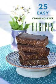 25 Easy Vegan No Bake Recipes Is A Collection Of The Best Vegan Snacks For The Sweet Hit From Brownies And Fud Baking Recipes Tray Bake Recipes Homemade Snacks