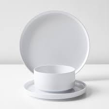 Black And White Melamine Dinnerware Sets Heller White Melamine 3 Piece Dinnerware Set Modern Dinnerware Modern Plates Dinnerware Set Modern