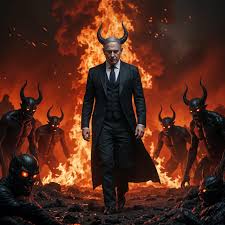 Netanyahu as Satan in Hellish Landscape ...