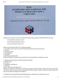Soal Olimpiade Biologi Smp Dan Kunci Jawaban Ilmusosial Id