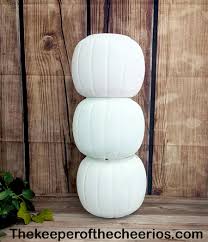 You can place these pumpkins on the porch or front yard. Dollar Store Stacked Plastic Pumpkin Centerpiece The Keeper Of The Cheerios