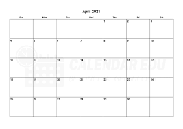 You can now get your printable calendars for 2021, 2022, 2023 as well as planners, schedules, reminders and more. Free April 2021 Calendars 2021 Blank Printable Templates