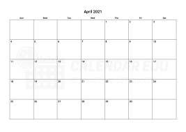 Our printable calendars for april 2021 will become your reliable assistant in everyday life. Free April 2021 Calendars 2021 Blank Printable Templates