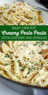 Easy One Pot Creamy Pesto Chicken Pasta Pasta Dinner Recipes Pesto Pasta Recipes Chicken Creamy Pesto Chicken Pasta