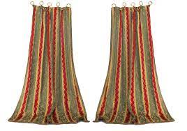 Antique gold brocade 1930s damask curtain fabric purses cottage pillows sewing click to enlarge long french antique edwardian sheer cotton brocade curtain panel 22 x 87. French Victorian Damask Striped Drapes 1