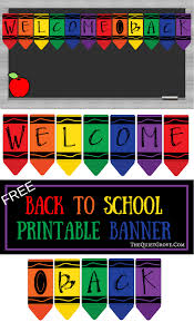 Free Printable Welcome Back Crayon Banner Back To School Bulletin Boards School Banner Welcome Back To School