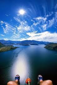 Parasailing Over Lake Wanaka Nz Lake Wanaka Paragliding Parasailing