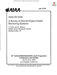 Pdf A Survey Of Aircraft Engine Health Monitoring Systems