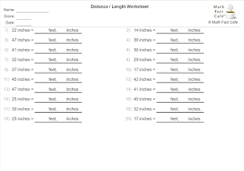 Conversion Worksheet Inches To Feet Worksheets Math Facts Math Worksheets