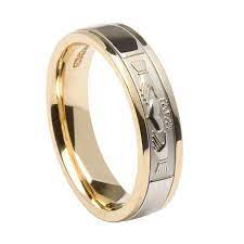10k White Yellow Gold Men S Claddagh Wedding Ring 5mm Mens Wedding Rings Rings For Men Claddagh Ring Wedding