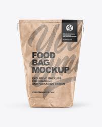 Food Kraft Bag Mockup In Bag Sack Mockups On Yellow Images Object Mockups