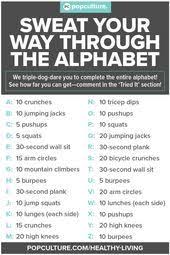 Fitting in a full workout each day sounds great, but it's nearly impossible for many people. Ubung Durch Das Alphabet Alphabet Workout Workout Challenge Fun Workouts