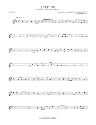 For flute, oboe, recorder or violin. Let It Go From Frozen Tenor Sax Solo Print Sheet Music Now