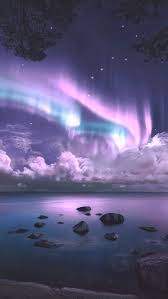 aurora over sea night beautiful iphone
