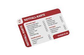 Ausweis vorlagen zum drucken kostenlos beste zum ausdrucken ritmg. Kostenloser Notfallpass Notfall Id Armband Mit Notfallkarte Und Notfallausweis