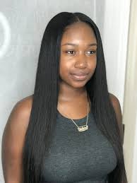 Middle part sew in weave. Jasminique Adornmestudio Middle Part Sew In Straight Weave Hairstyles Long Weave Hairstyles Sew In Hairstyles