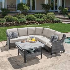 Marina 4 Piece Sectional Sofa Set Sunvilla Patio Sofa Set Sectional Sofa Wicker Garden Furniture