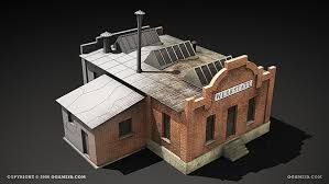 Wwii Rts Game Lowpoly Building 3d Models On Behance Rts Games 3d Model Model