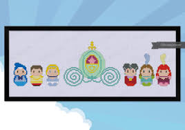 This fairy godmother cross stitch pattern was made to fit in a 4 inch hoop on aida cloth 14 count. Cinderella Digital Cross Stitch Pattern